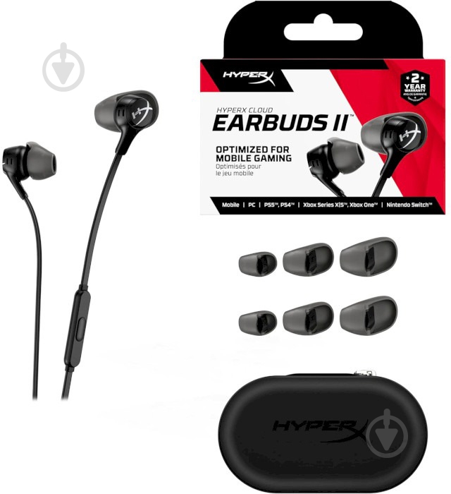 Наушники HyperX Cloud Earbuds II 3.5 мм black (70N24AA) - фото 4 Наушники HyperX Cloud Earbuds II 3.5 мм black (70N24AA) - фото 4