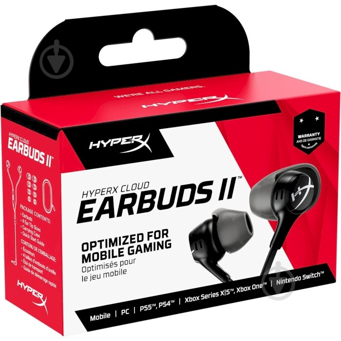 Наушники HyperX Cloud Earbuds II 3.5 мм black (70N24AA) - фото 8 Наушники HyperX Cloud Earbuds II 3.5 мм black (70N24AA) - фото 8