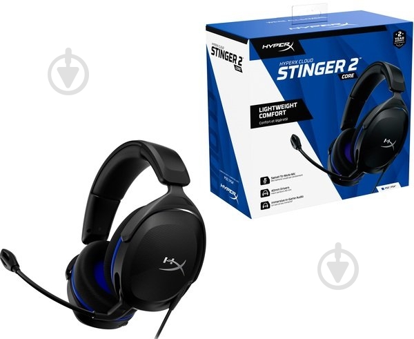 Наушники HyperX Cloud Stinger 2 Core PS5/PS4 black/blue (6H9B6AA) - фото 9 Наушники HyperX Cloud Stinger 2 Core PS5/PS4 black/blue (6H9B6AA) - фото 9
