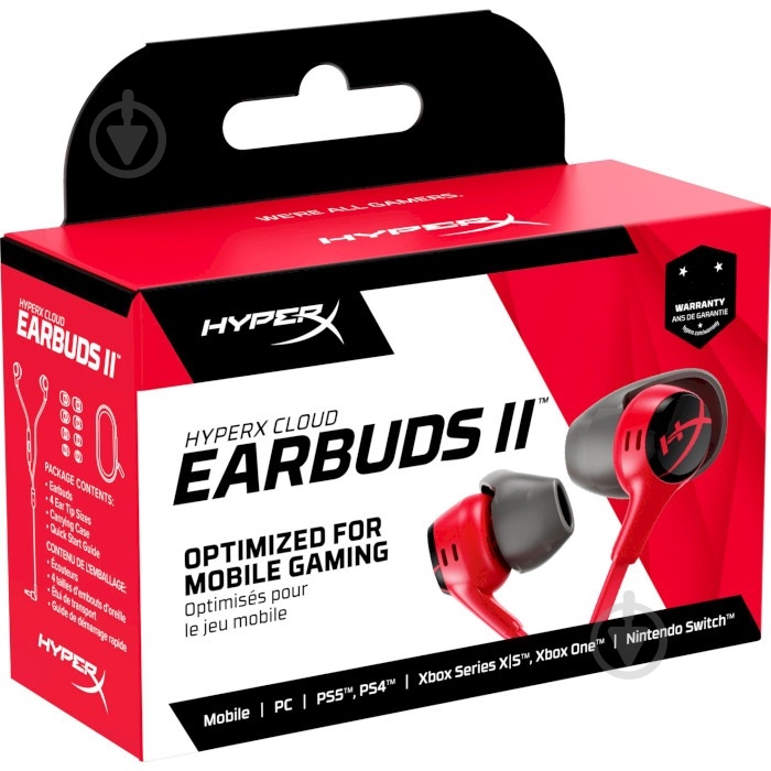 Наушники HyperX Cloud Earbuds II 3.5 мм red (705L8AA) - фото 7 Наушники HyperX Cloud Earbuds II 3.5 мм red (705L8AA) - фото 7