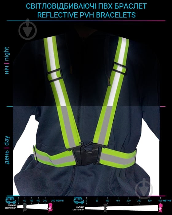 Жилет сигнальный LOOM пояс-підтяжка LM-0039-green - фото 2
