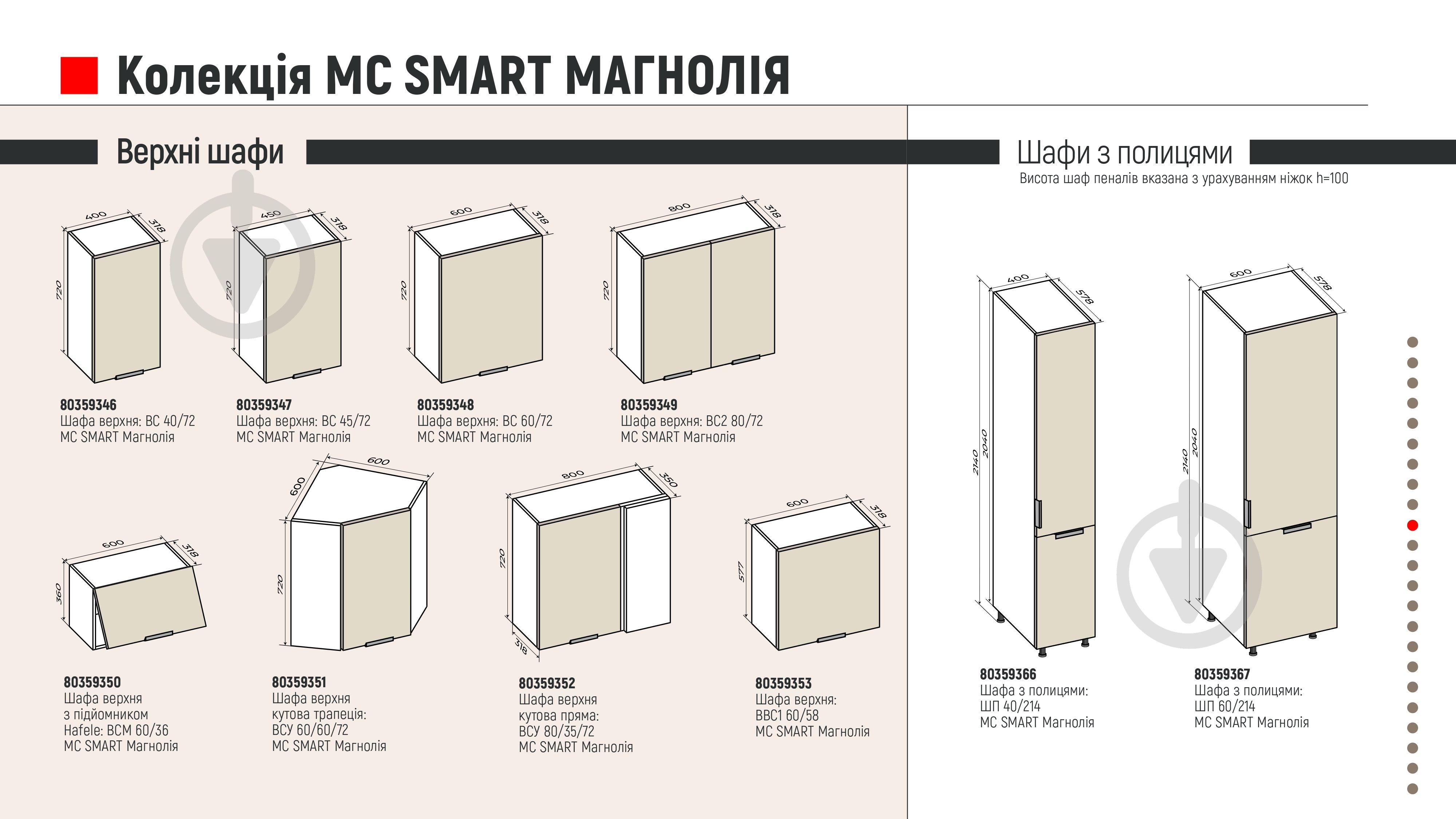 Тумба нижня з однією шухлядою МС Смарт Магнолія 600х820х525 мм магнолія глянець LuxeForm - фото 3