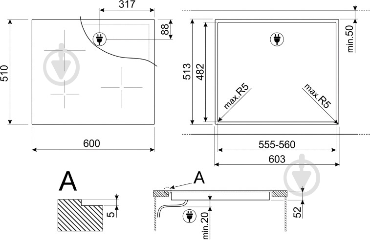 Варочная поверхность индукционная Smeg SI2641D - фото 2