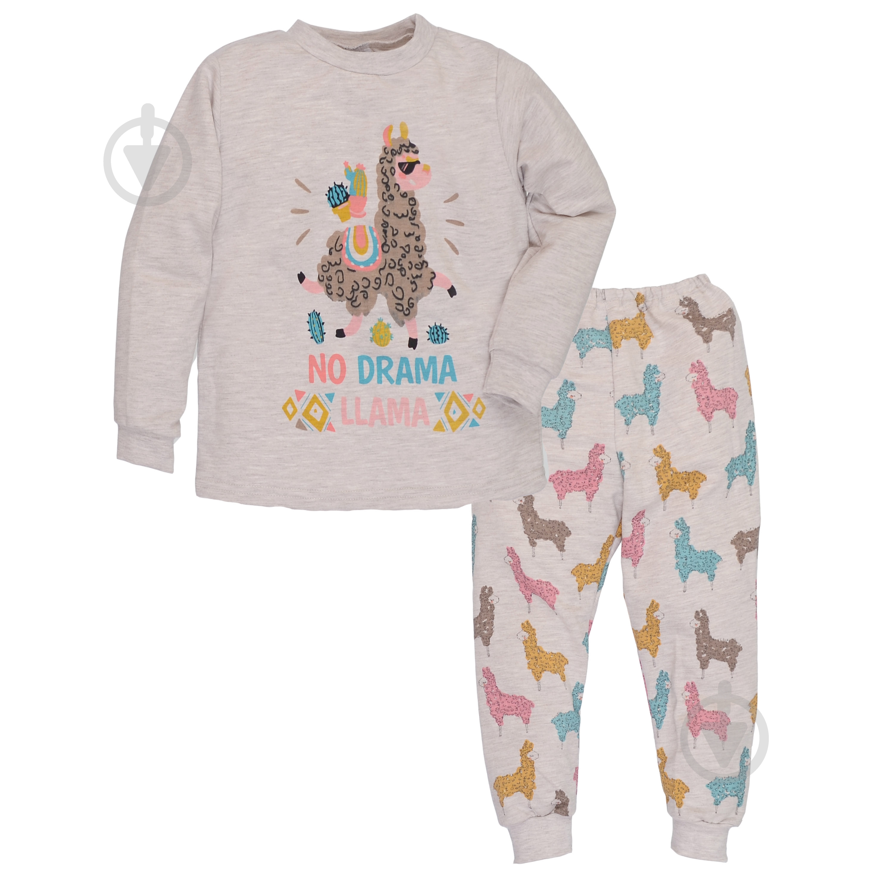 Пижама детская для девочки Татошка 0120271бар р.140 бежевый с рисунком - фото 1