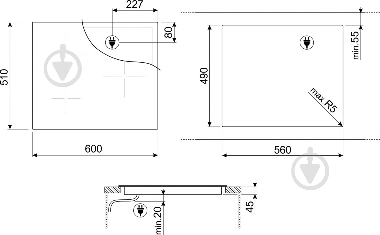 Варочная поверхность индукционная Smeg SI7643B - фото 2
