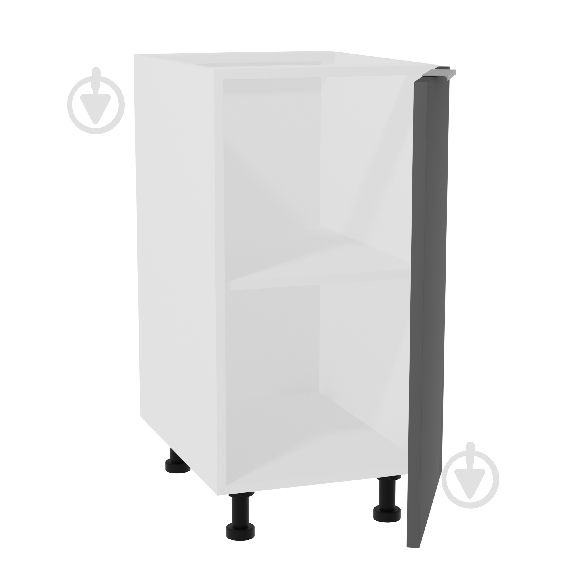 Тумба нижня МС Смарт Ітака 400х820х525 мм сірий дощ мат LuxeForm - фото 2