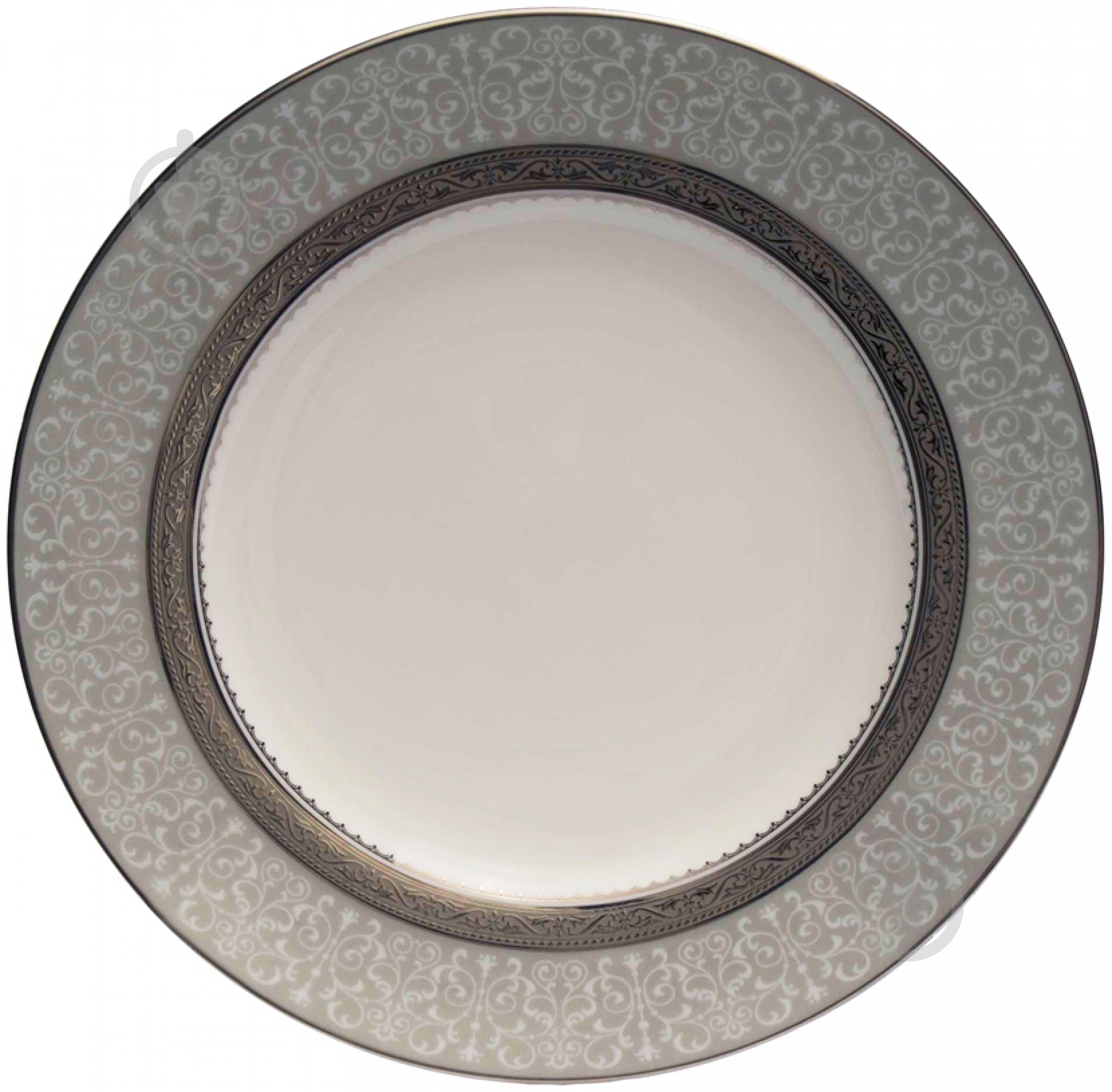 Тарілка сервірувальна Noritake Odessa Platinum 23,5 см - фото 1 Тарілка сервірувальна Noritake Odessa Platinum 23,5 см - фото 1