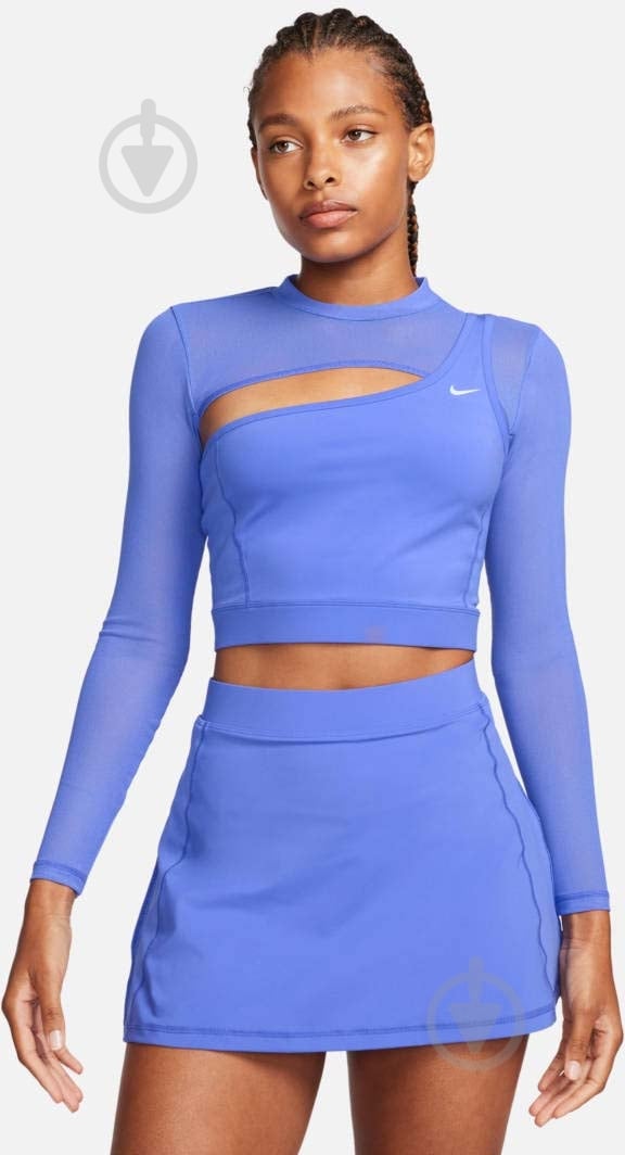 Топ Nike W NP LS TOP CROPPED NVTY FB5683-413 р.L голубой - фото 1