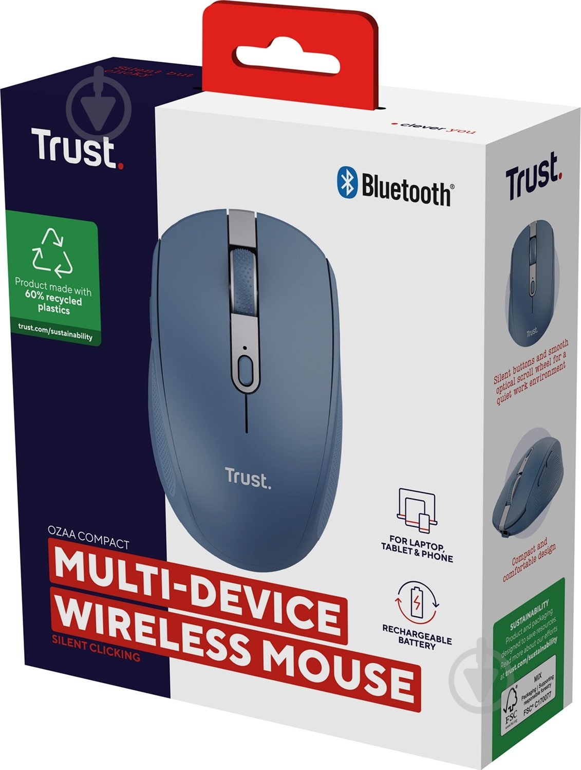 Мышь Trust OZZA compact BT/WL/USB-A blue (24934_TRUST) - фото 6