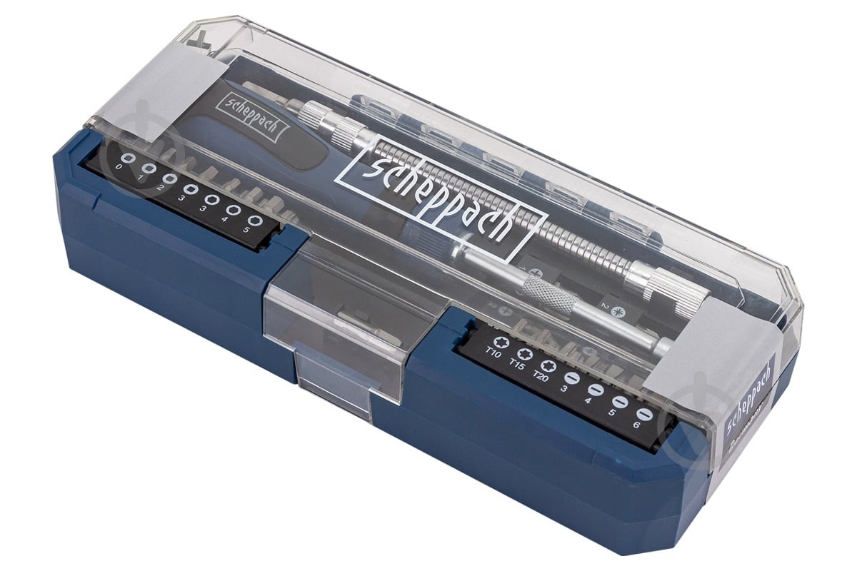 Отвертка Scheppach реверсивная с набором бит 43пр SCH-30311126 - фото 3