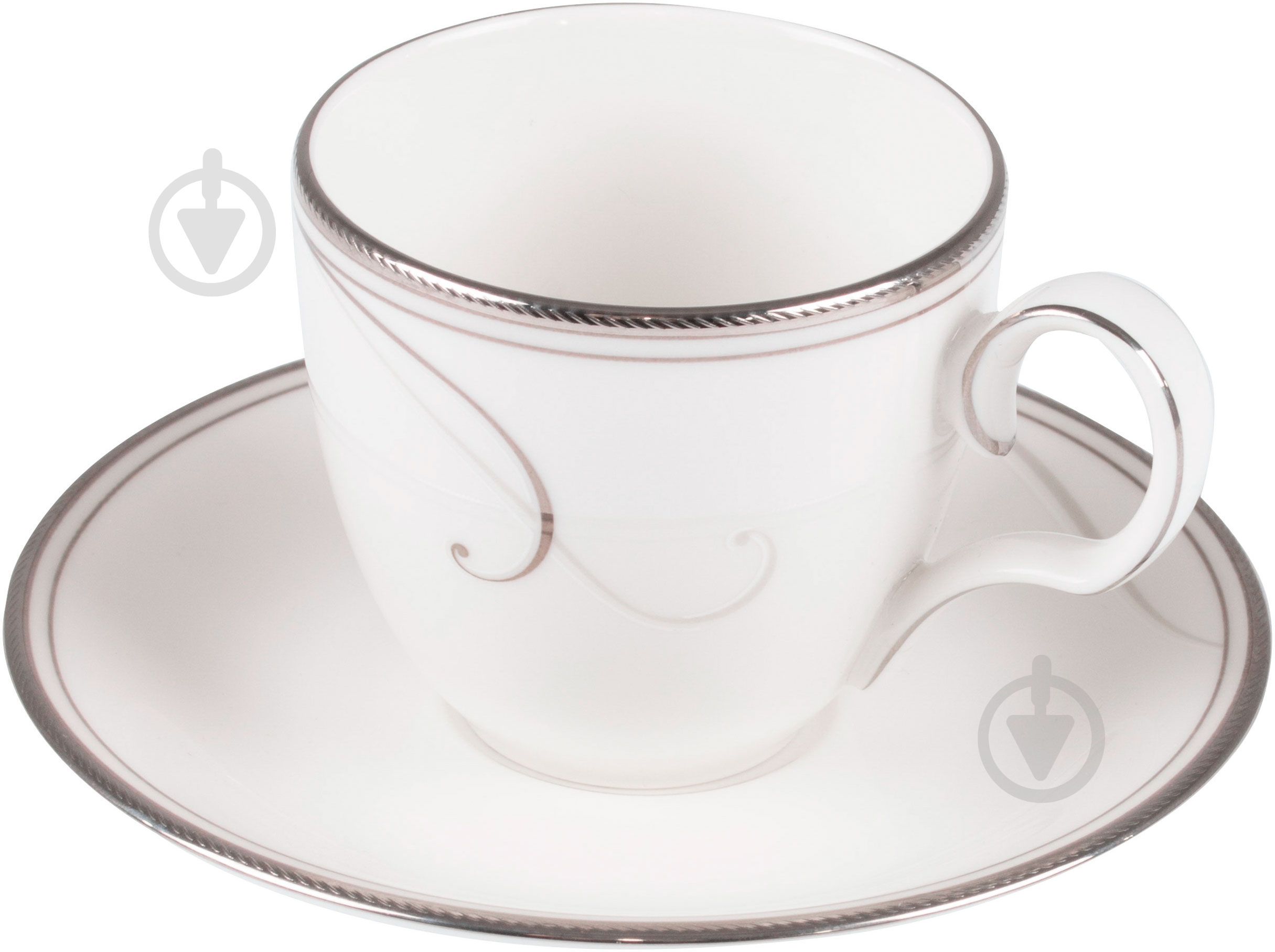 Чашка с блюдцем Noritake Platinum Wave 90 мл 18015 - фото 1