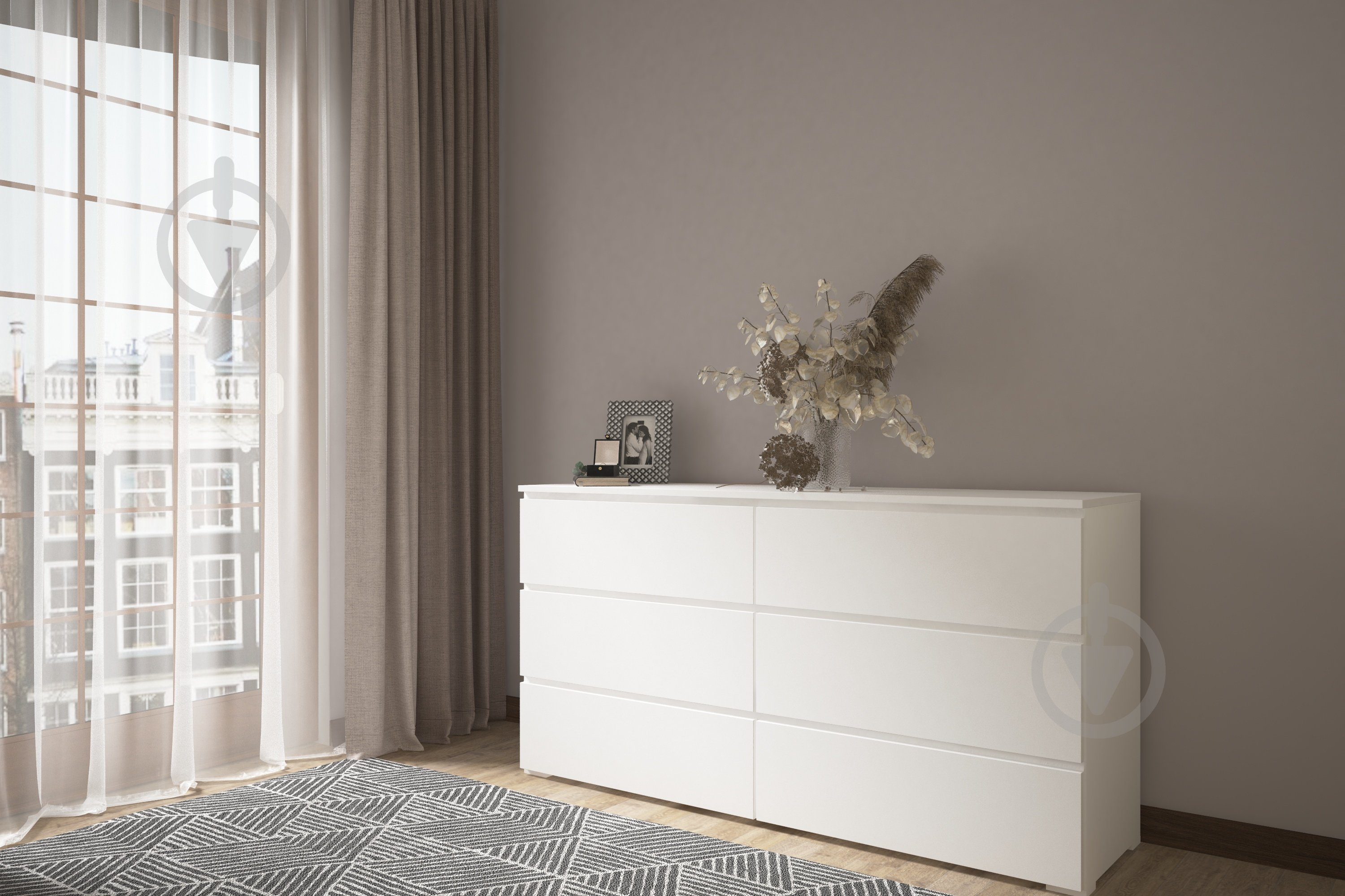 Комод Lion Норд-3 1600x800x430 мм нимфея альба/нимфея альба - фото 2 Комод Lion Норд-3 1600x800x430 мм нимфея альба/нимфея альба - фото 2