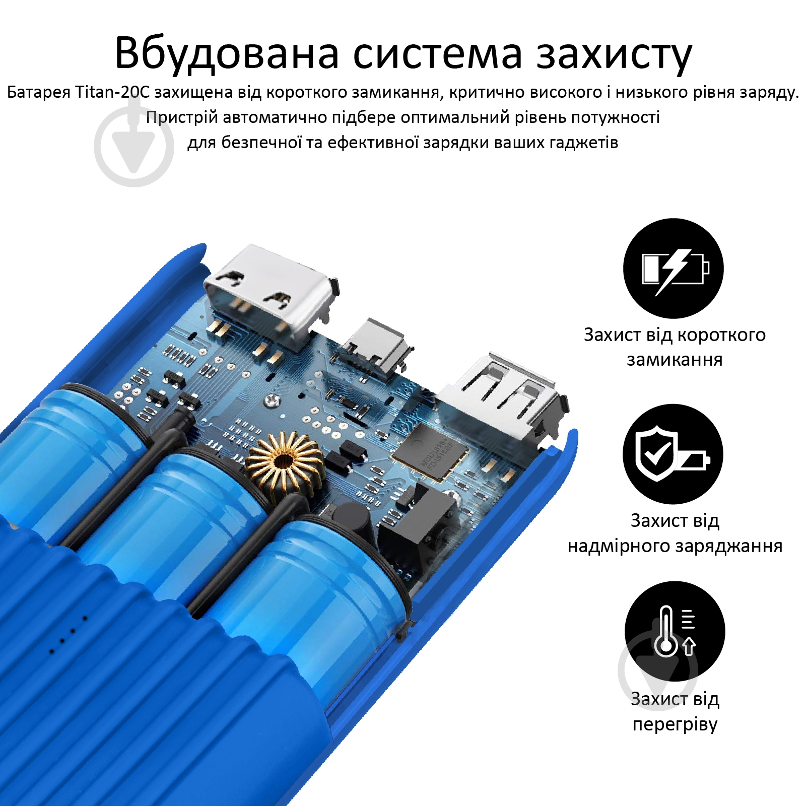 Повербанк Promate 20000 mAh (titan-20c.blue) - фото 6 Повербанк Promate 20000 mAh (titan-20c.blue) - фото 6