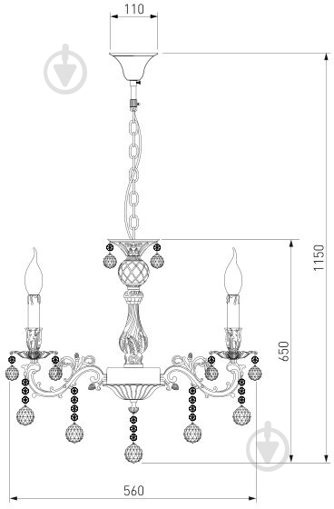 ВИТРИНА! Люстра подвесная Strotskis Premiera 6x60 Вт E14 серебряный 231/6 - фото 6 ВИТРИНА! Люстра подвесная Strotskis Premiera 6x60 Вт E14 серебряный 231/6 - фото 6