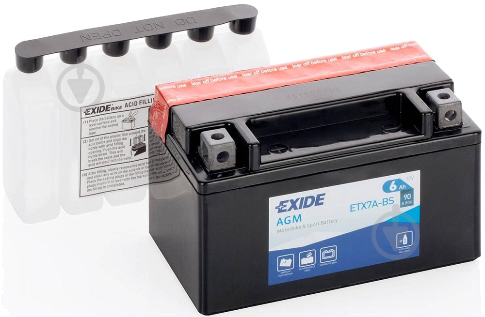 Аккумулятор автомобильный EXIDE AGM 6Ah 90A 12V (ETX7A-BS) - фото 2
