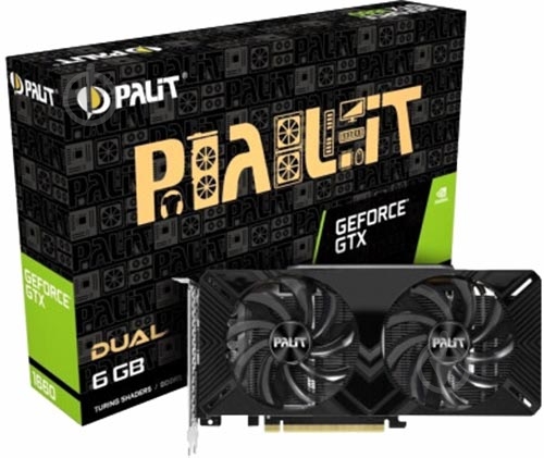 Відеокарта Palit GeForce GTX 1660 Dual 6GB GDDR5 192bit (NE51660018J9-1161A) - фото 1 Відеокарта Palit GeForce GTX 1660 Dual 6GB GDDR5 192bit (NE51660018J9-1161A) - фото 1