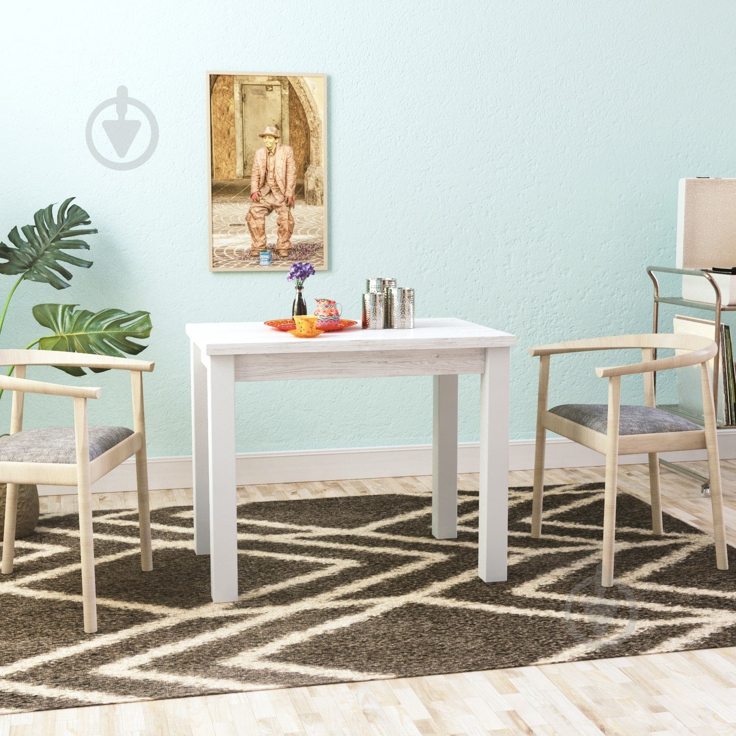 Стол-трансформер ART IN HEAD Фаст 600(1200)x900x750мм артвуд светлый/белый - фото 3