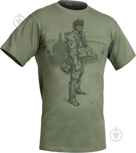 Футболка P1G с рисунком "Paratrooper" р. S [1270] Olive Drab - фото 1