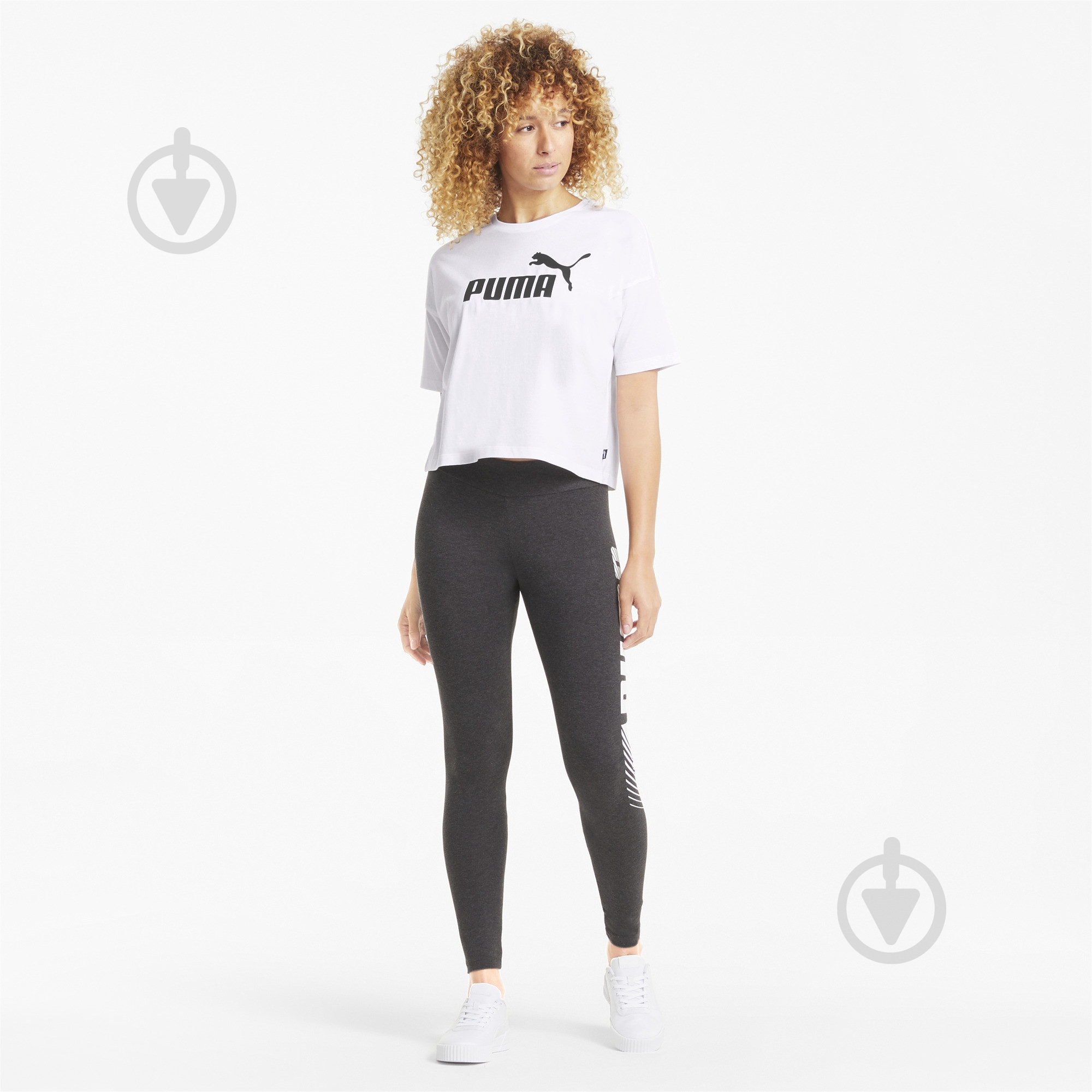 Футболка Puma ESS Cropped Logo Tee 58686602 р.M белый - фото 5