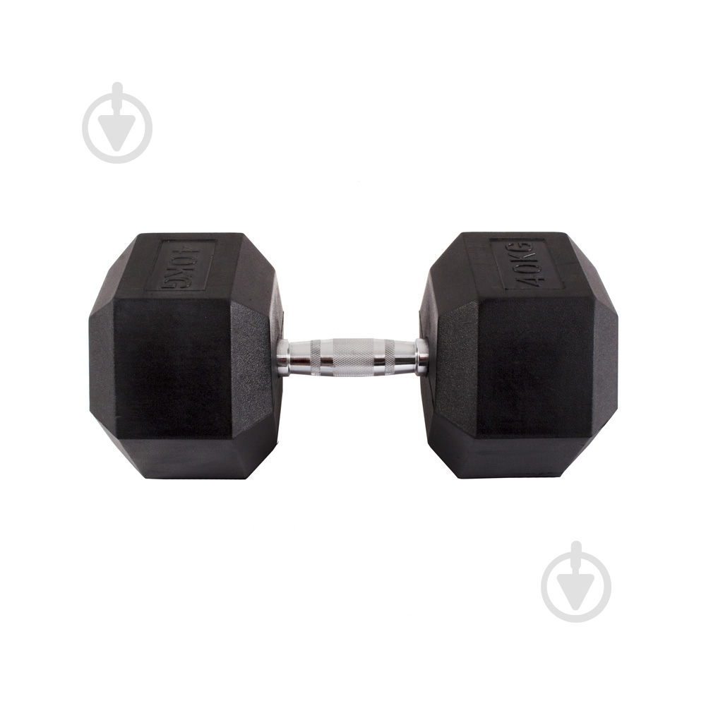 Гантель InterAtletika MD2102-40 гексагональная черный - фото 1