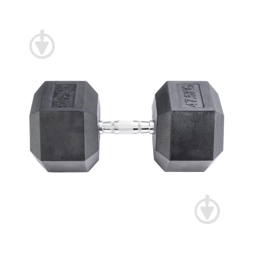 Гантель InterAtletika MD2102-47.5 гексагональная черный - фото 1 Гантель InterAtletika MD2102-47.5 гексагональная черный - фото 1