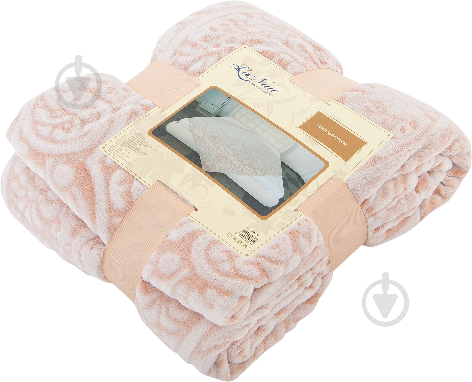 Плед Supersoft Вензель 160x200 см бежевый La Nuit - фото 3