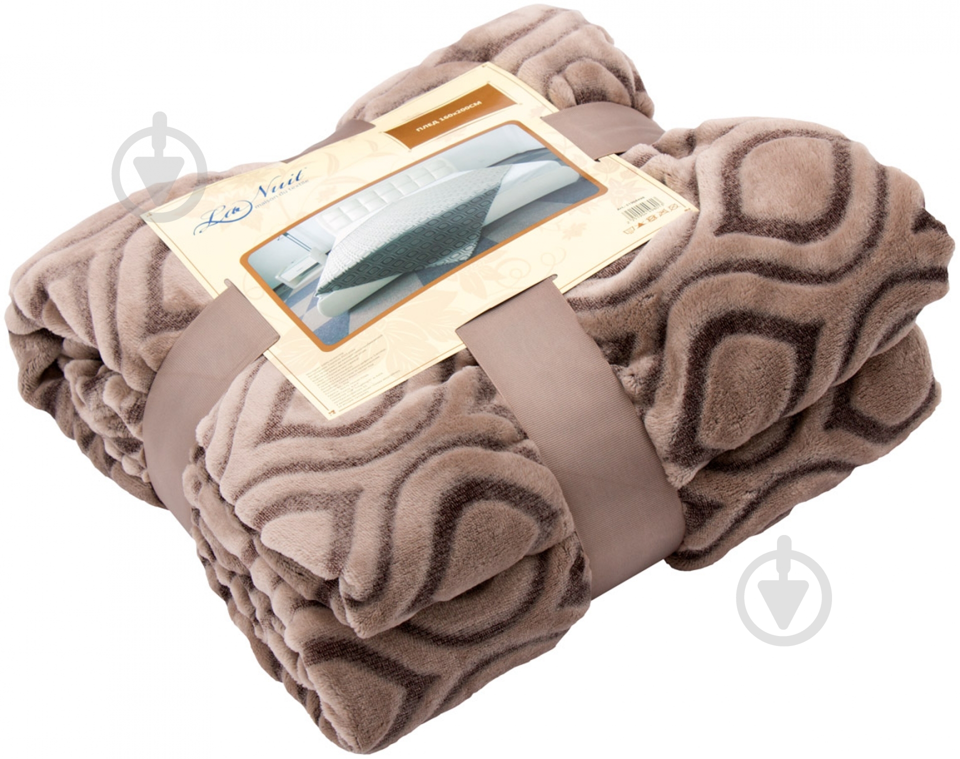 Плед Supertouch Ромб 160x200 см бежевый La Nuit - фото 2 Плед Supertouch Ромб 160x200 см бежевый La Nuit - фото 2