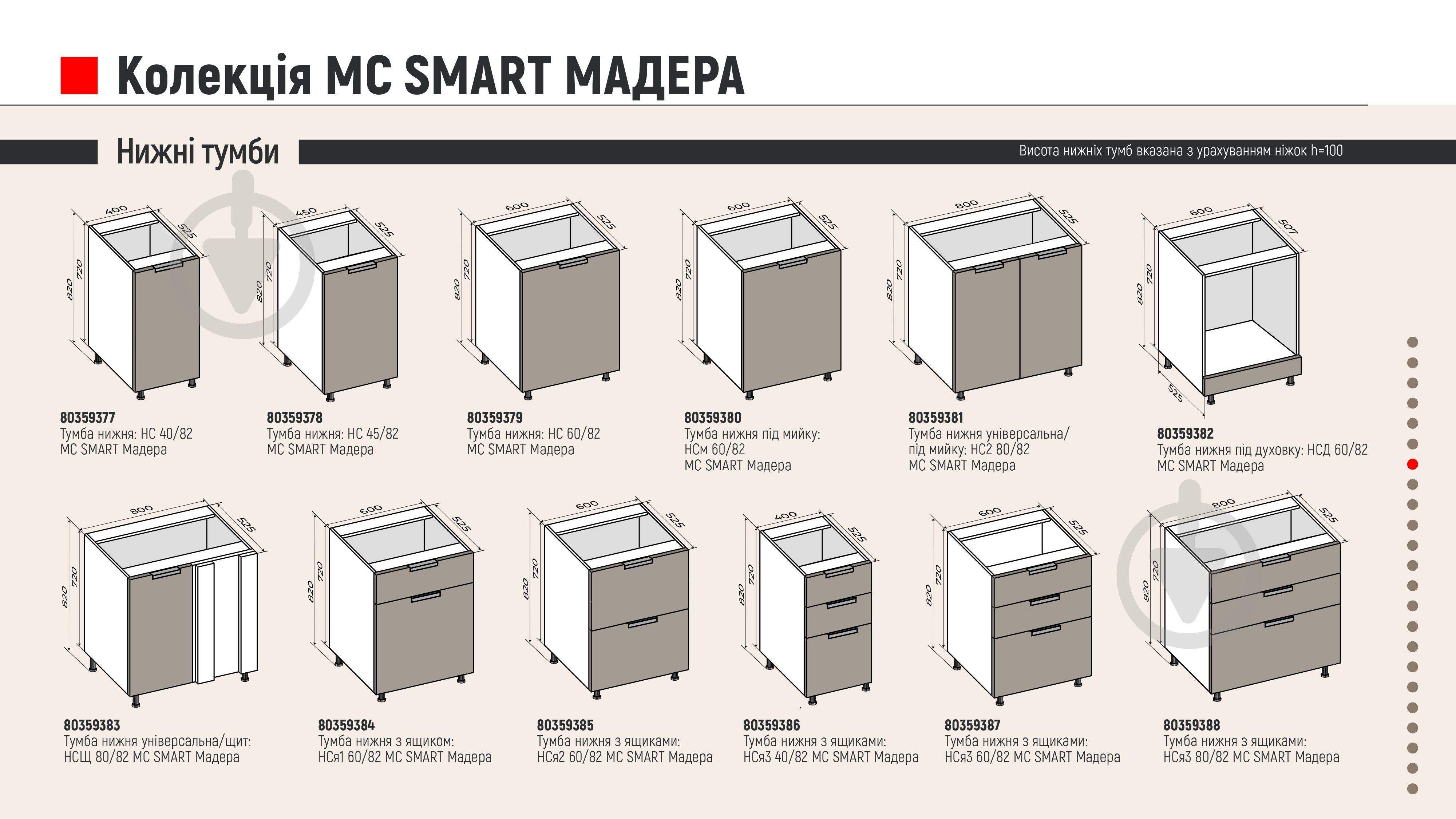 Шафа верхня МС Смарт Мадера 400х720х318 мм мадера глянець LuxeForm - фото 4