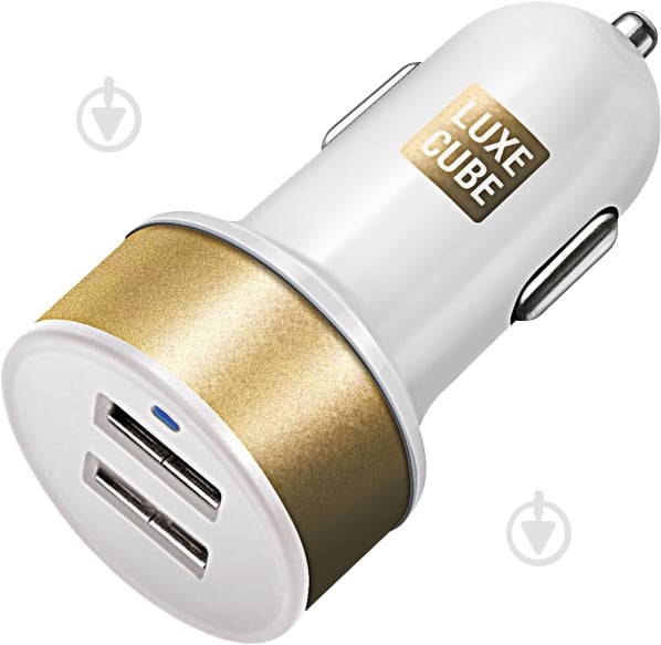 Адаптер автомобильный Luxe Cube 3,1А Dual USB white - фото 1