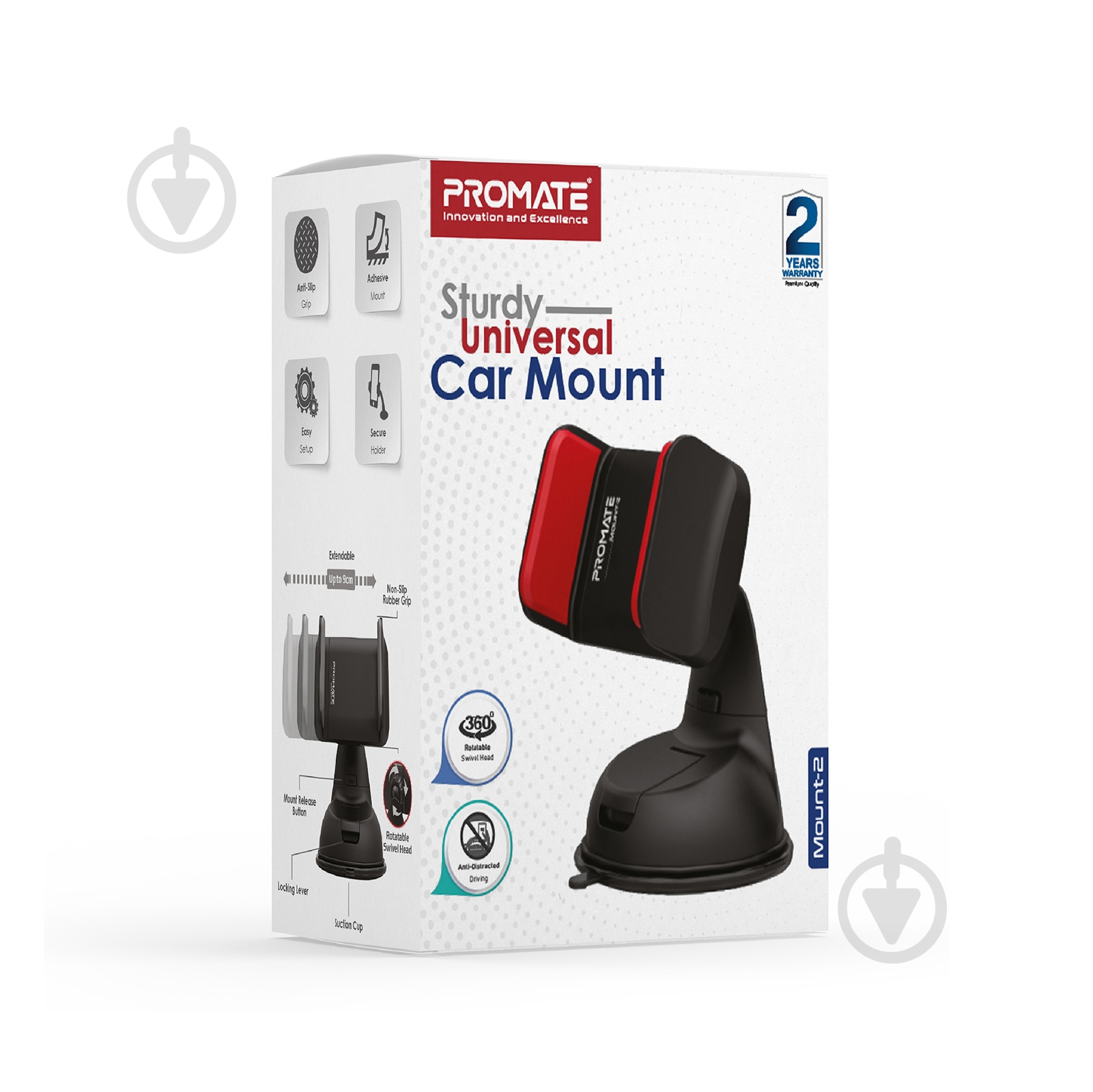 Тримач для телефона Promate Mount-2 чорний із червоним - фото 7
