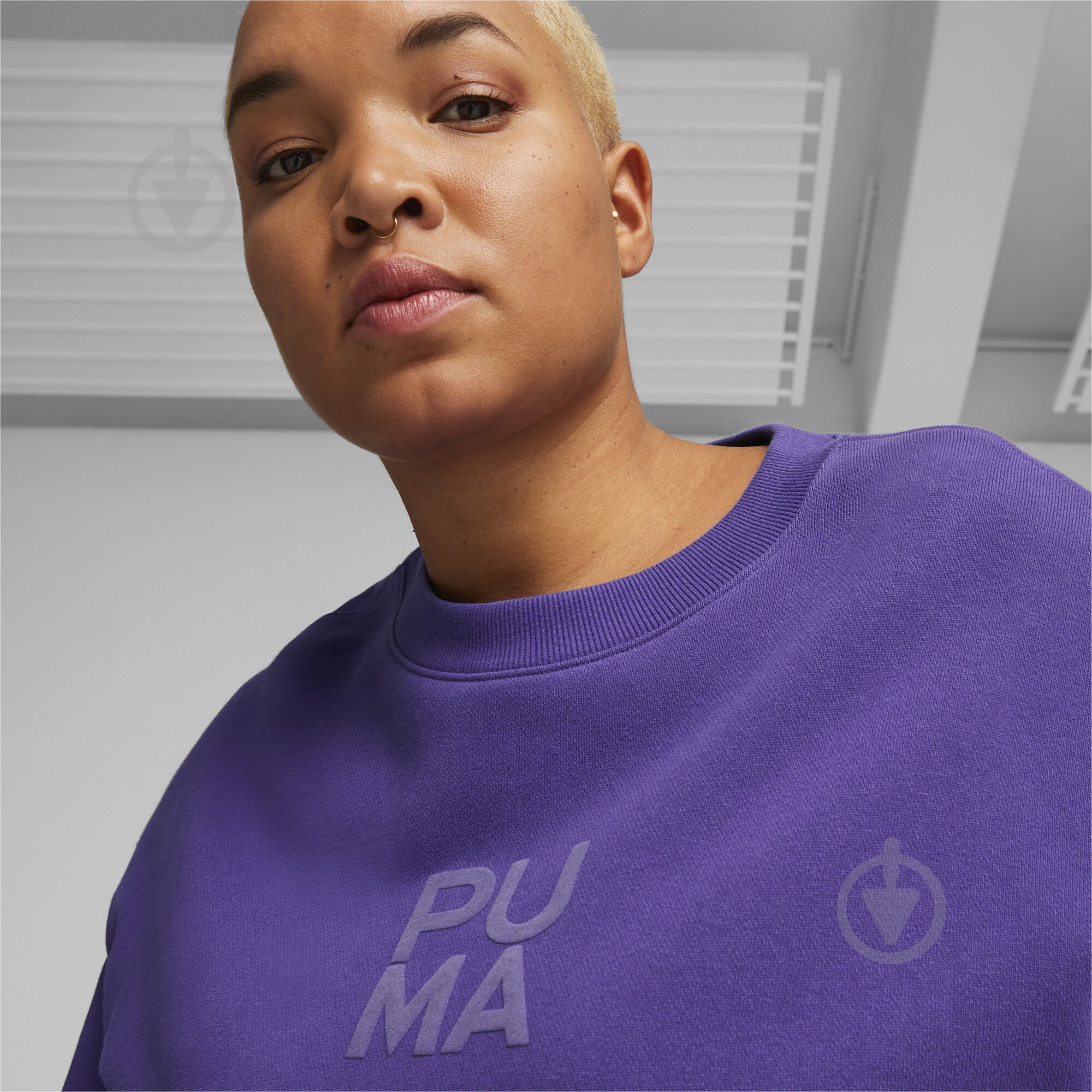 Свитшот Puma INFUSE CREW TR 62167218 р.S фиолетовый - фото 5