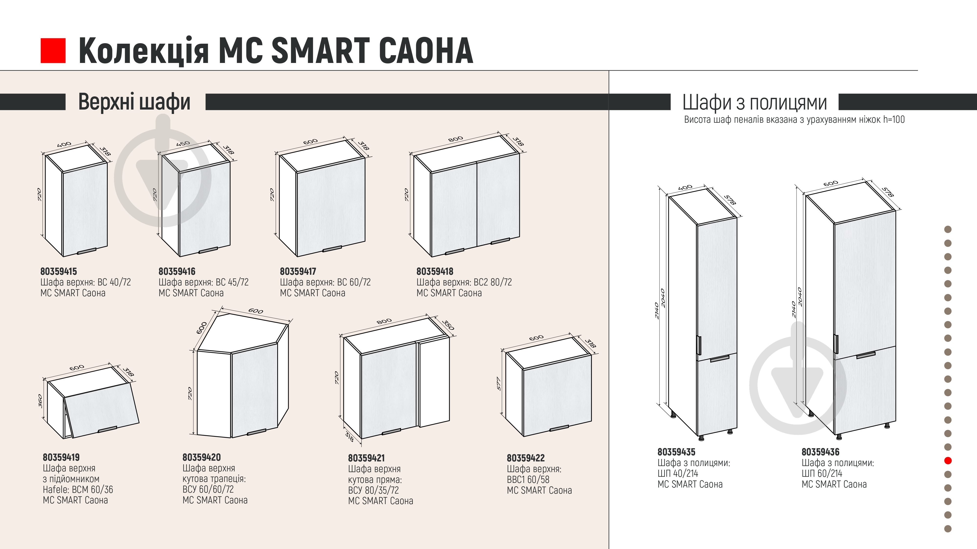 Шафа верхня МС Смарт Саона 600х720х318 мм бук альпійський LuxeForm - фото 3