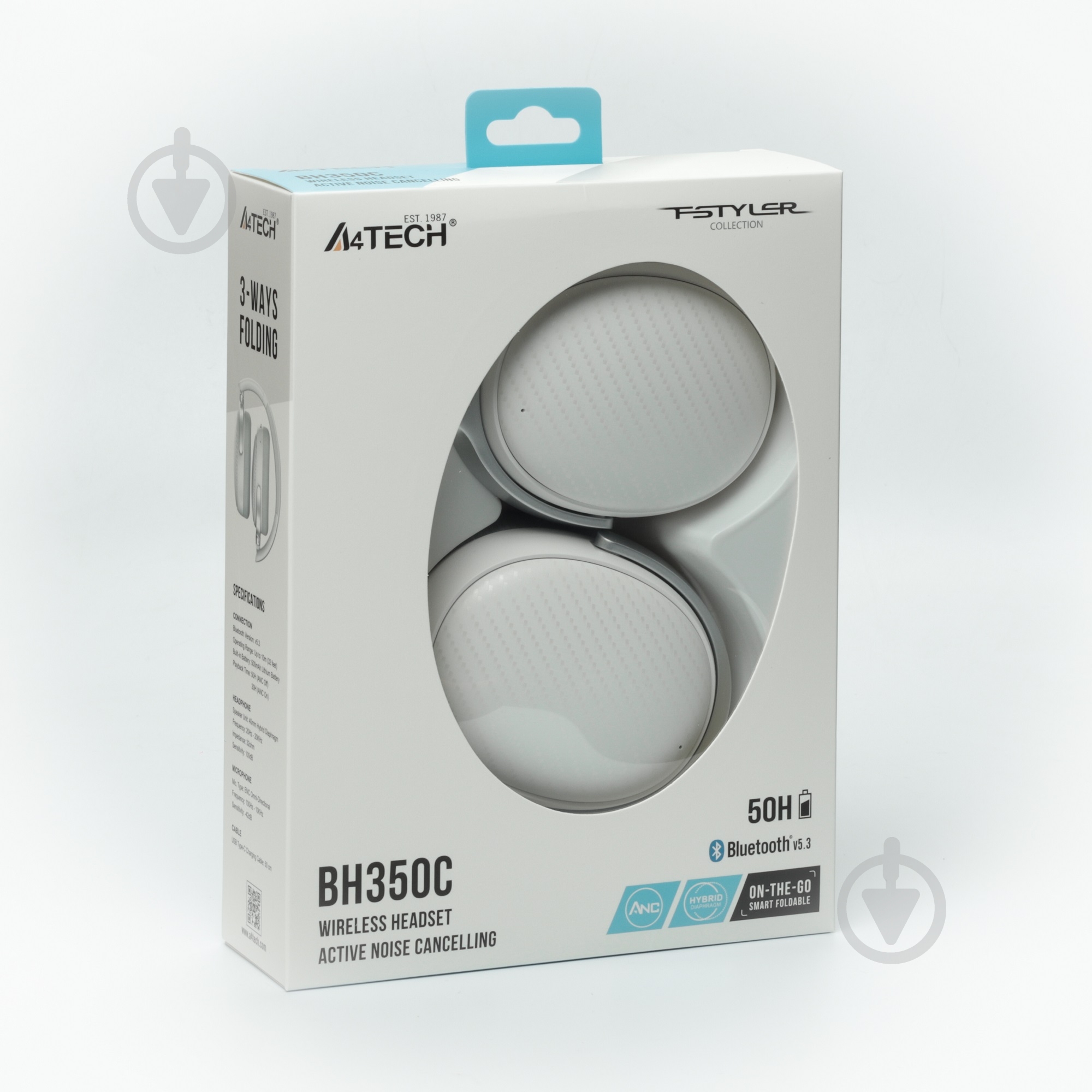Навушники A4Tech ANC Bluetooth 5.3 Wireless white (BH350C) - фото 9