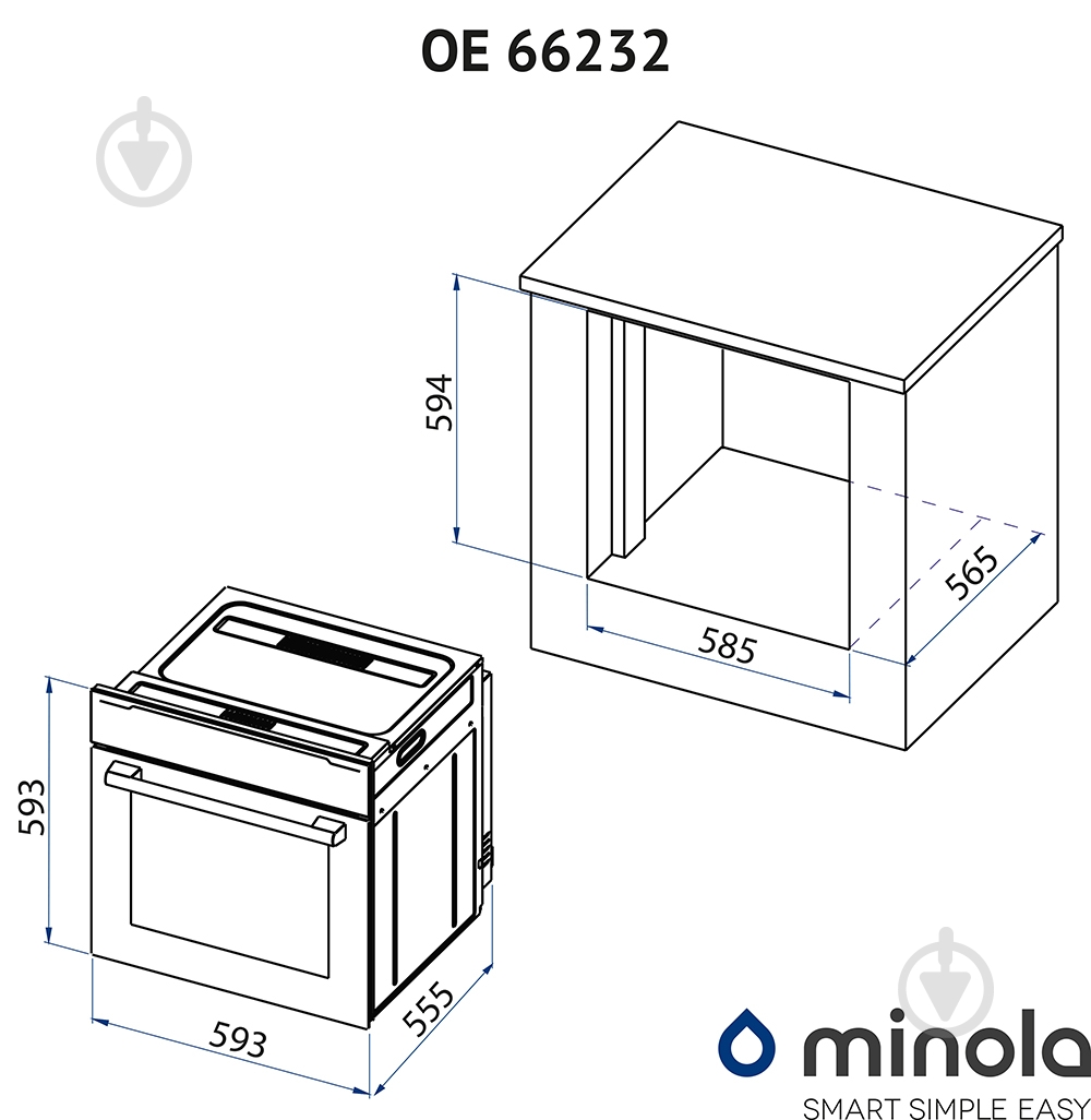 Духова шафа Minola OE 66232 BL/INOX - фото 17