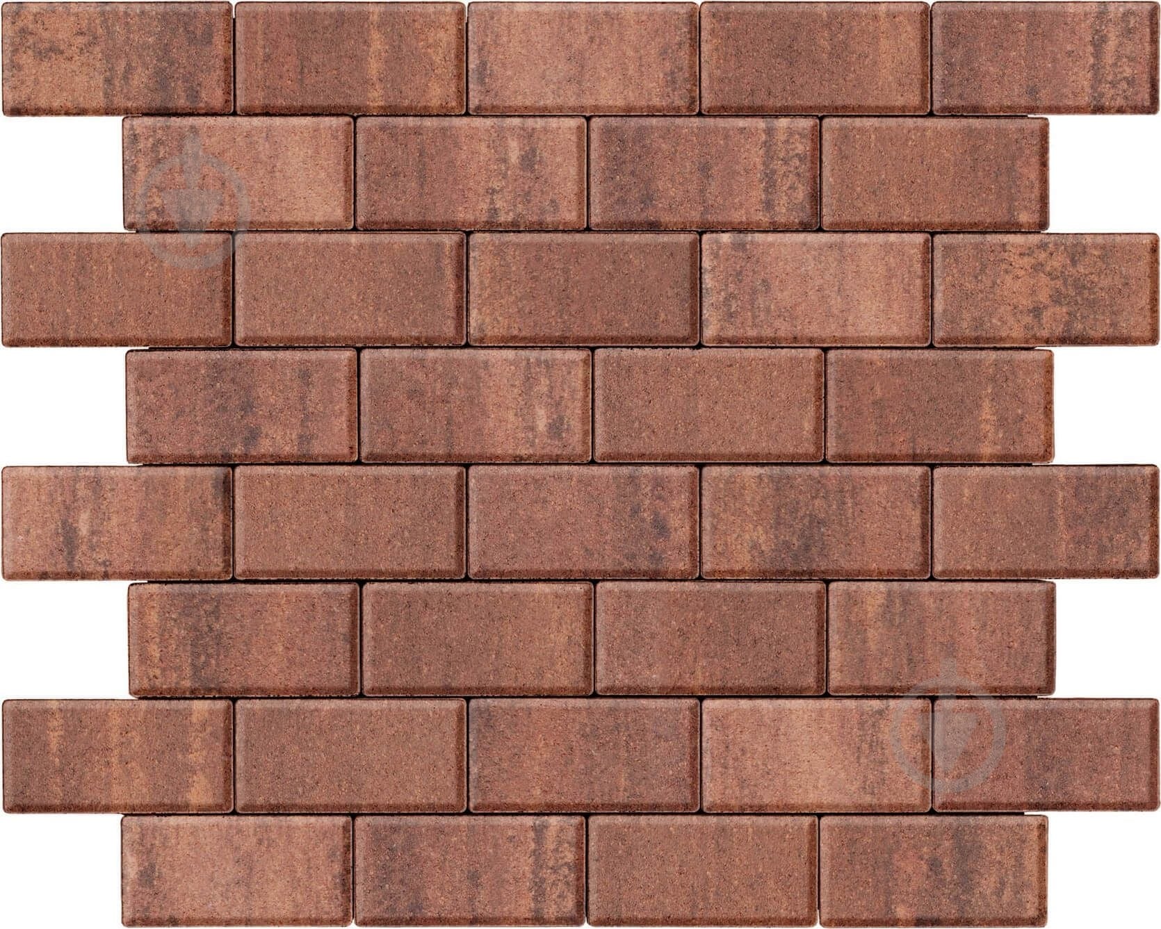 Тротуарная плитка Авеню Брусчатка 200x100 мм гранат - фото 1