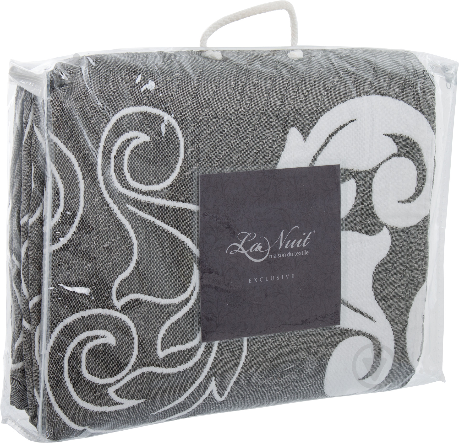 Покривало Loretto 230x270 см La Nuit світло-сірий із принтом - фото 3