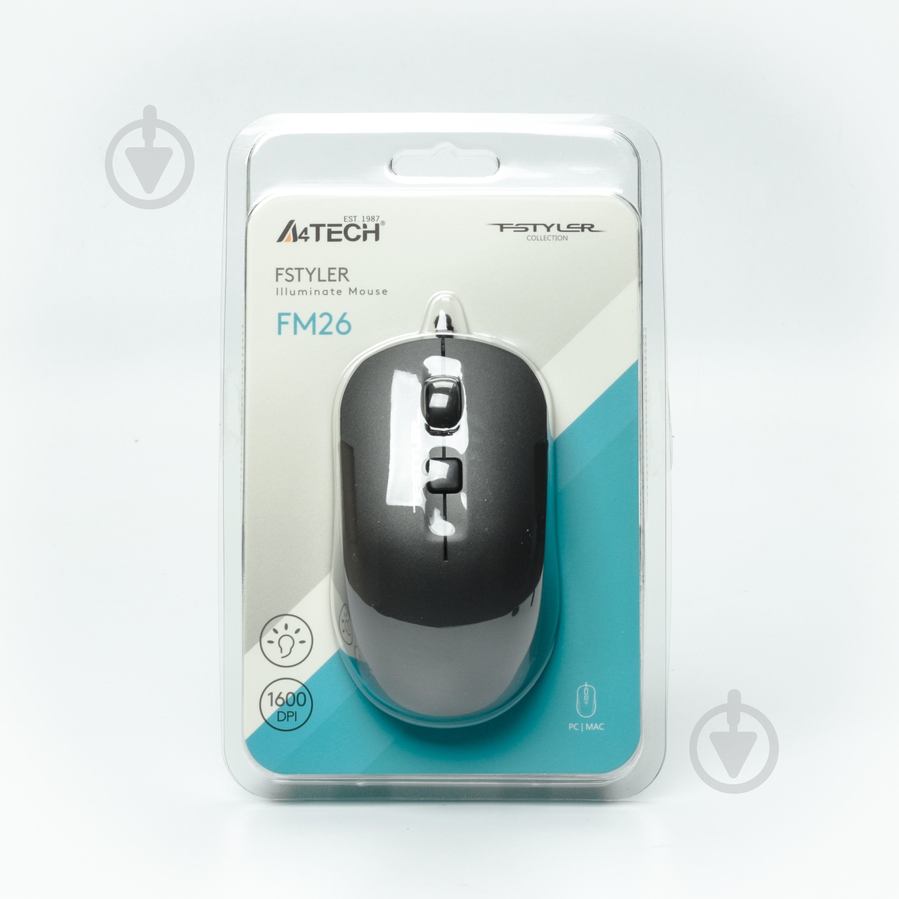Мишка A4Tech біле підсвічування, USB, 1600 dpi dark grey (FM26) - фото 8