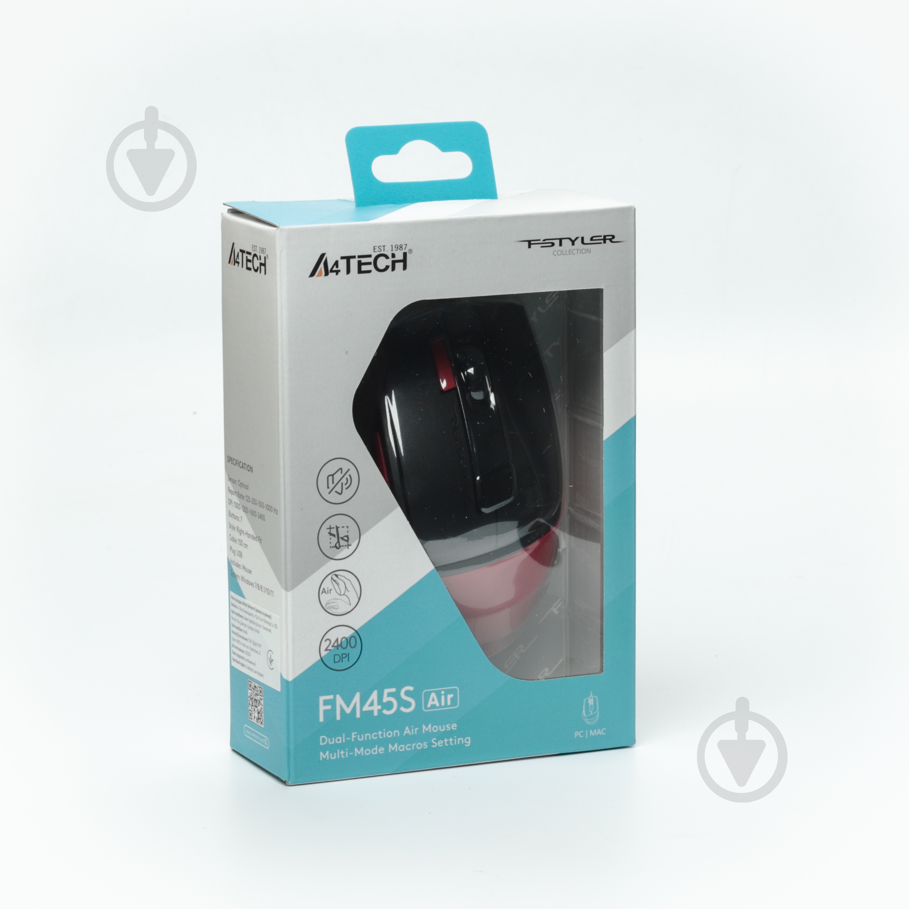 Мышка A4Tech мышь, гарантийный талон black/red (FM45S Air) - фото 8