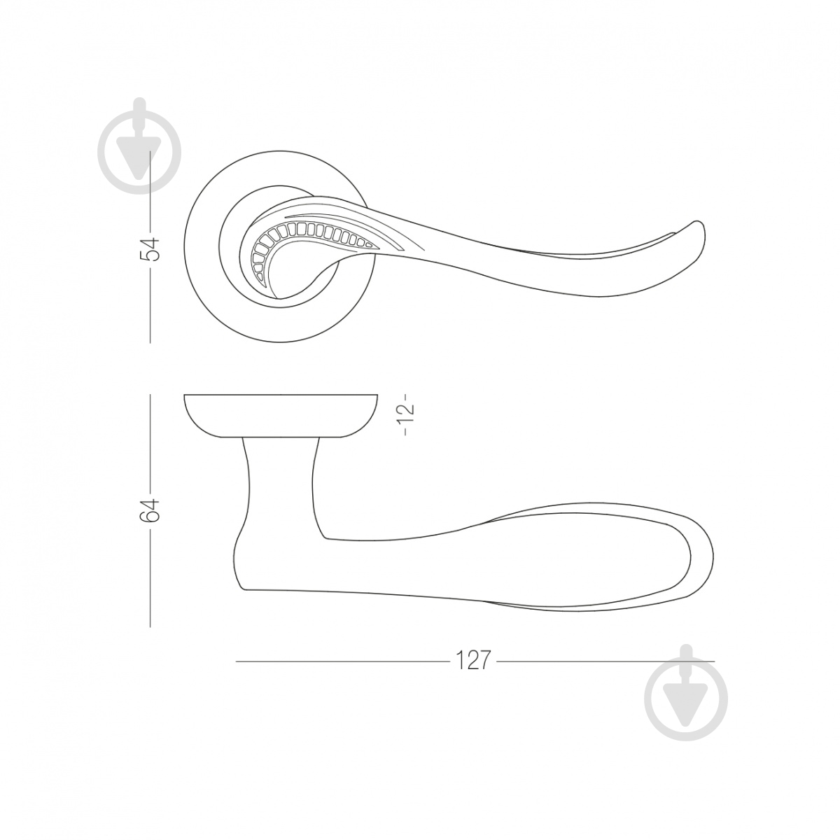 Ручка на розетці Linde A-2009 SN/CP матовий нікель/хром - фото 3