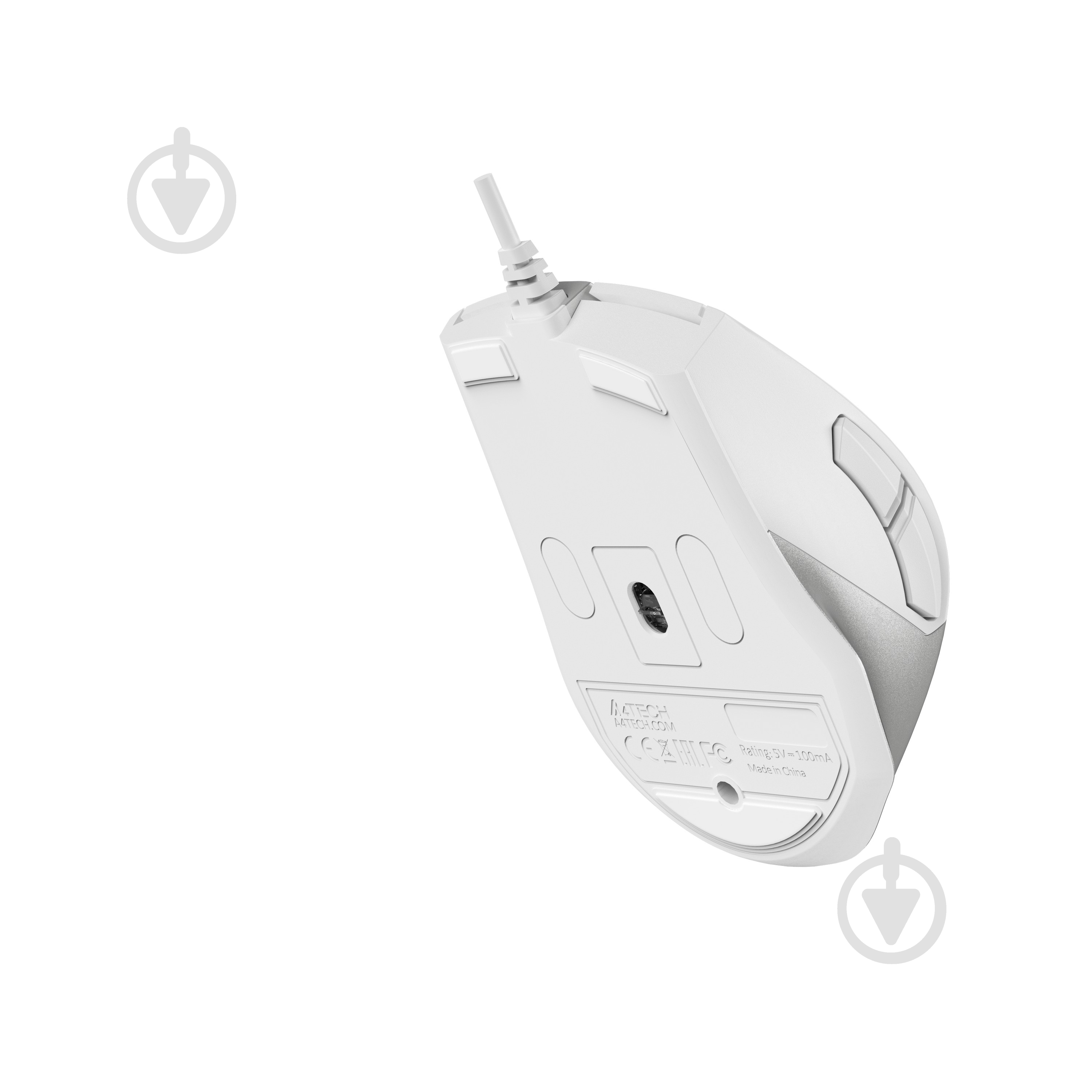 Мишка A4Tech безшумна, USB, 2400 dpi white/grey (FM45S Air) - фото 5