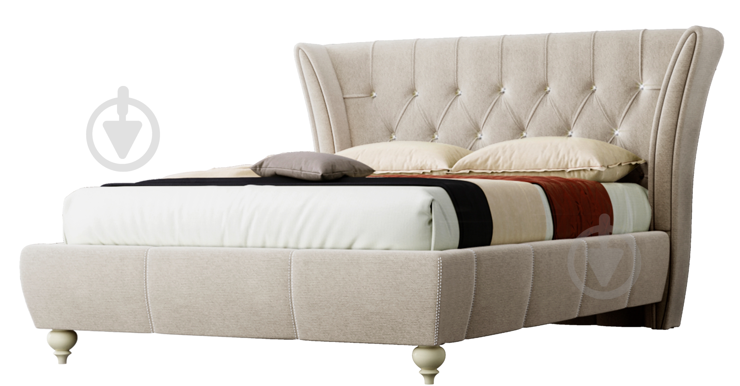 Кровать Green Sofa Эмма Флорида Light Grey 120x200 см - фото 1