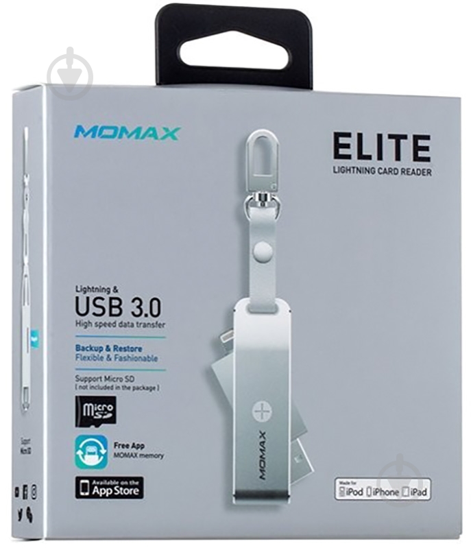Кардридер MOMAX Elite lightning card reader (CL1S) silver - фото 4