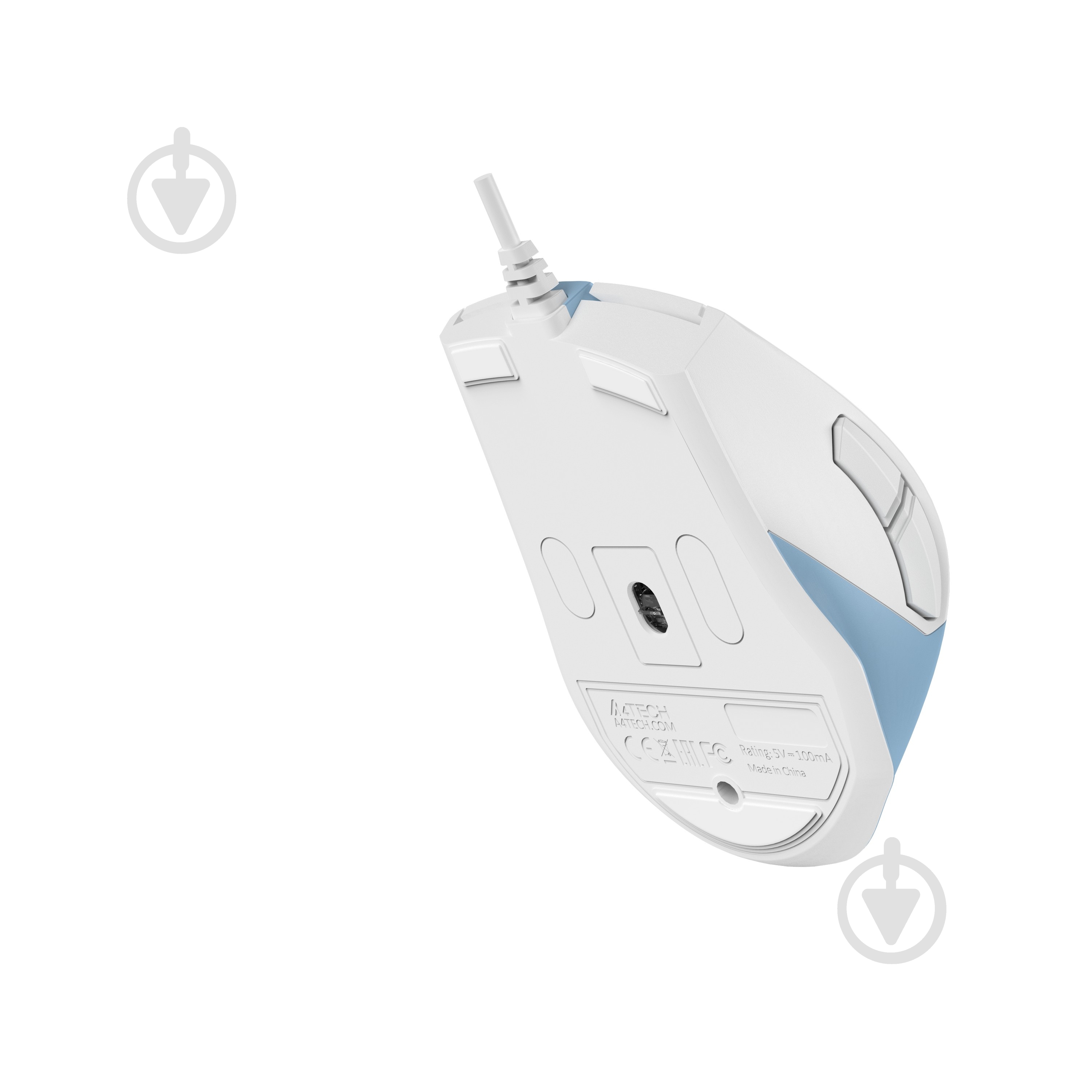 Мышка A4Tech бесшумная, USB, 2400 dpi white/blue (FM45S Air) - фото 7 Мышка A4Tech бесшумная, USB, 2400 dpi white/blue (FM45S Air) - фото 7