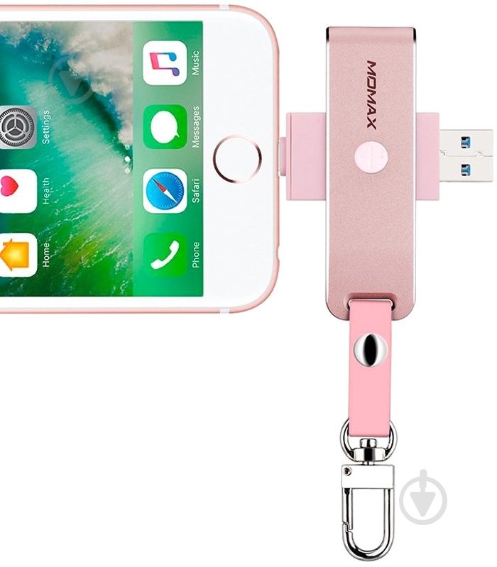 Кардридер MOMAX Elite lightning card reader (CL1L2) rose gold - фото 3