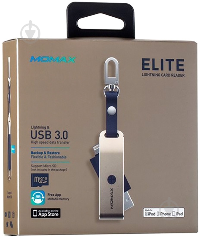 Кардридер MOMAX Elite lightning card reader (CL1L) gold - фото 6