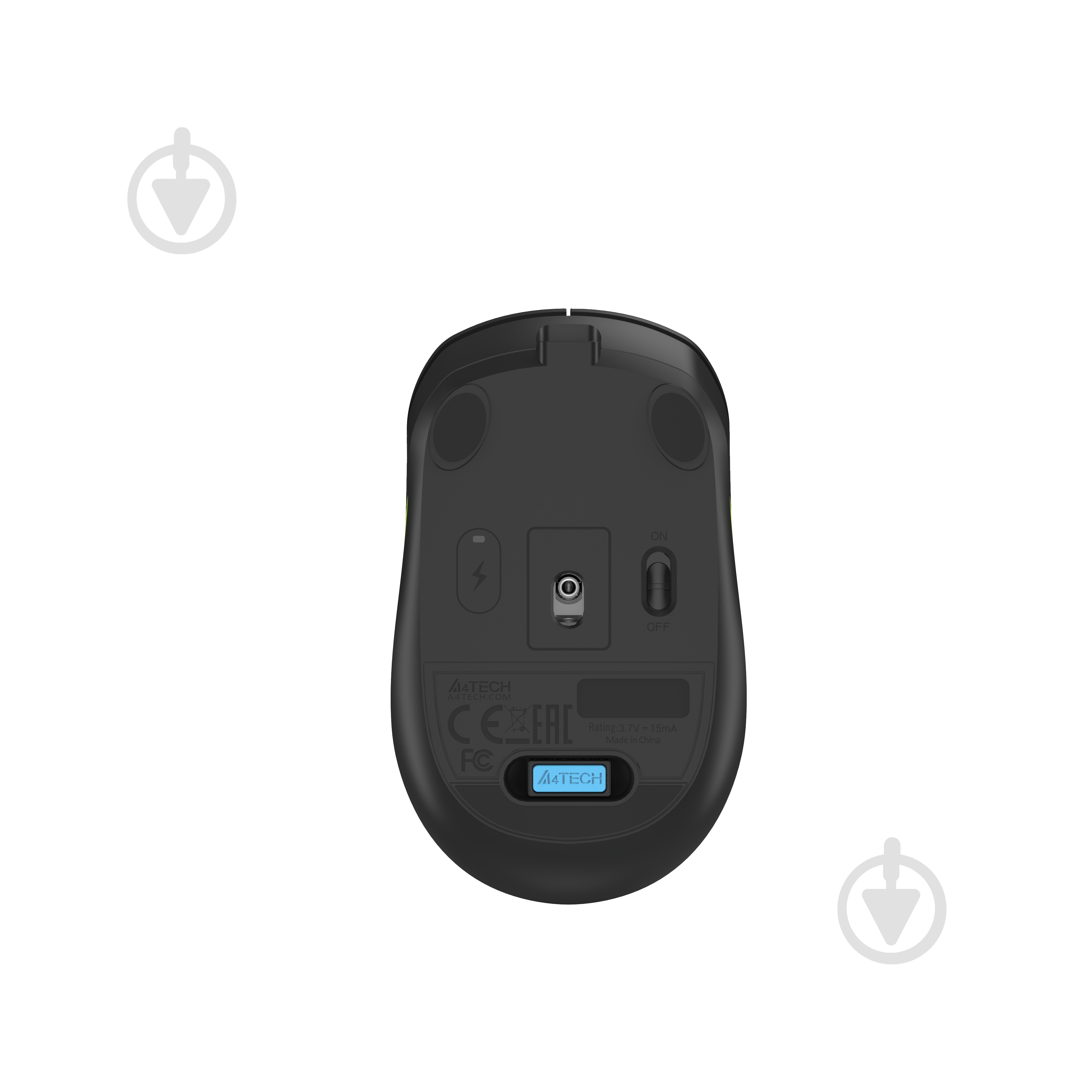Мышка беспроводная A4Tech бесшумная, 2000 dpi black/grey (FG10CS Air) - фото 5