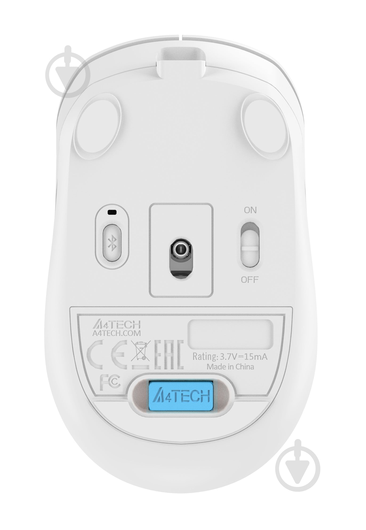 Мишка бездротова A4Tech безшумна, 2000 dpi white/grey (FG10CS Air) - фото 7