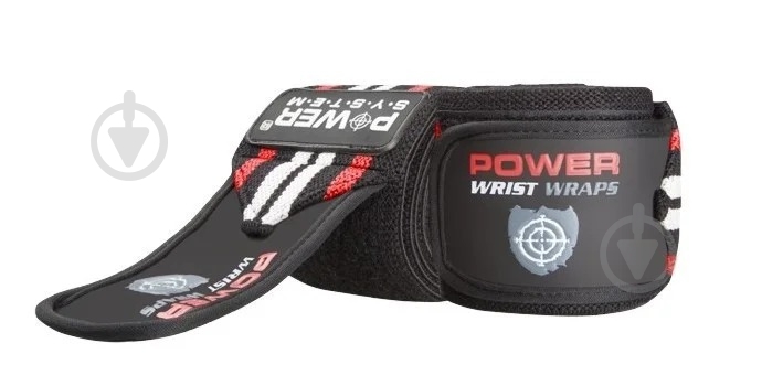 Бинт еластичний Power System Wrist Wraps PS-3500 р. універсальний чорний із червоним - фото 1