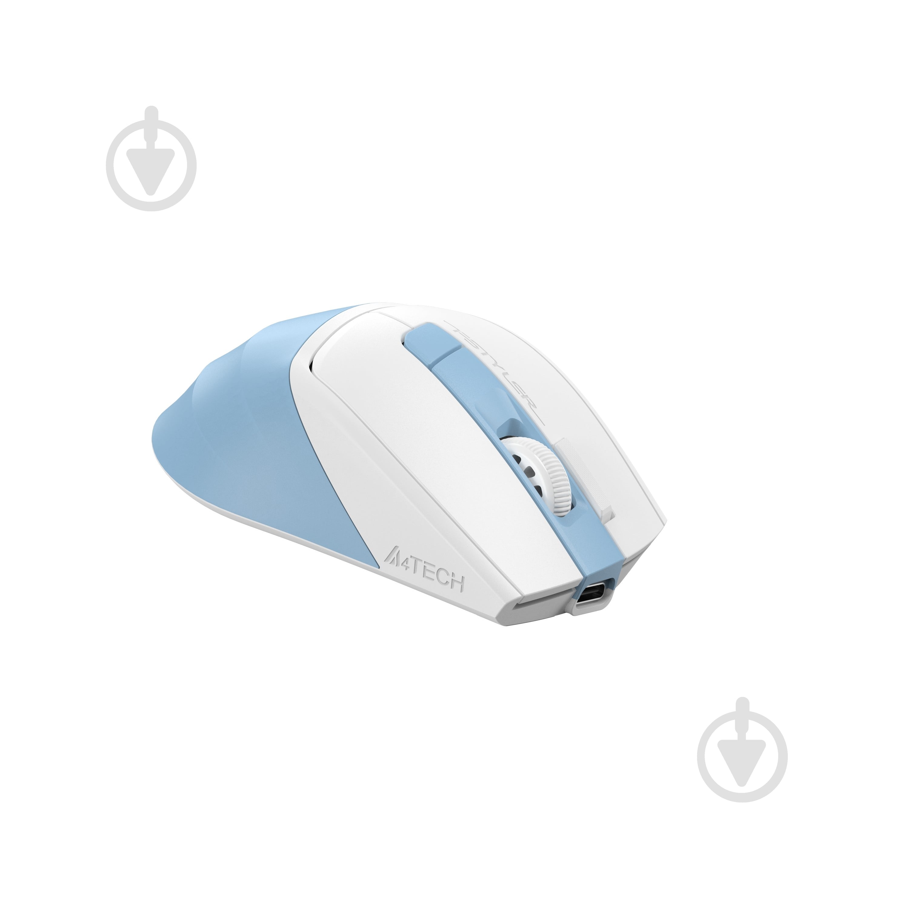 Мышка беспроводная A4Tech бесшумная, 2000 dpi white/blue (FG45CS Air) - фото 3