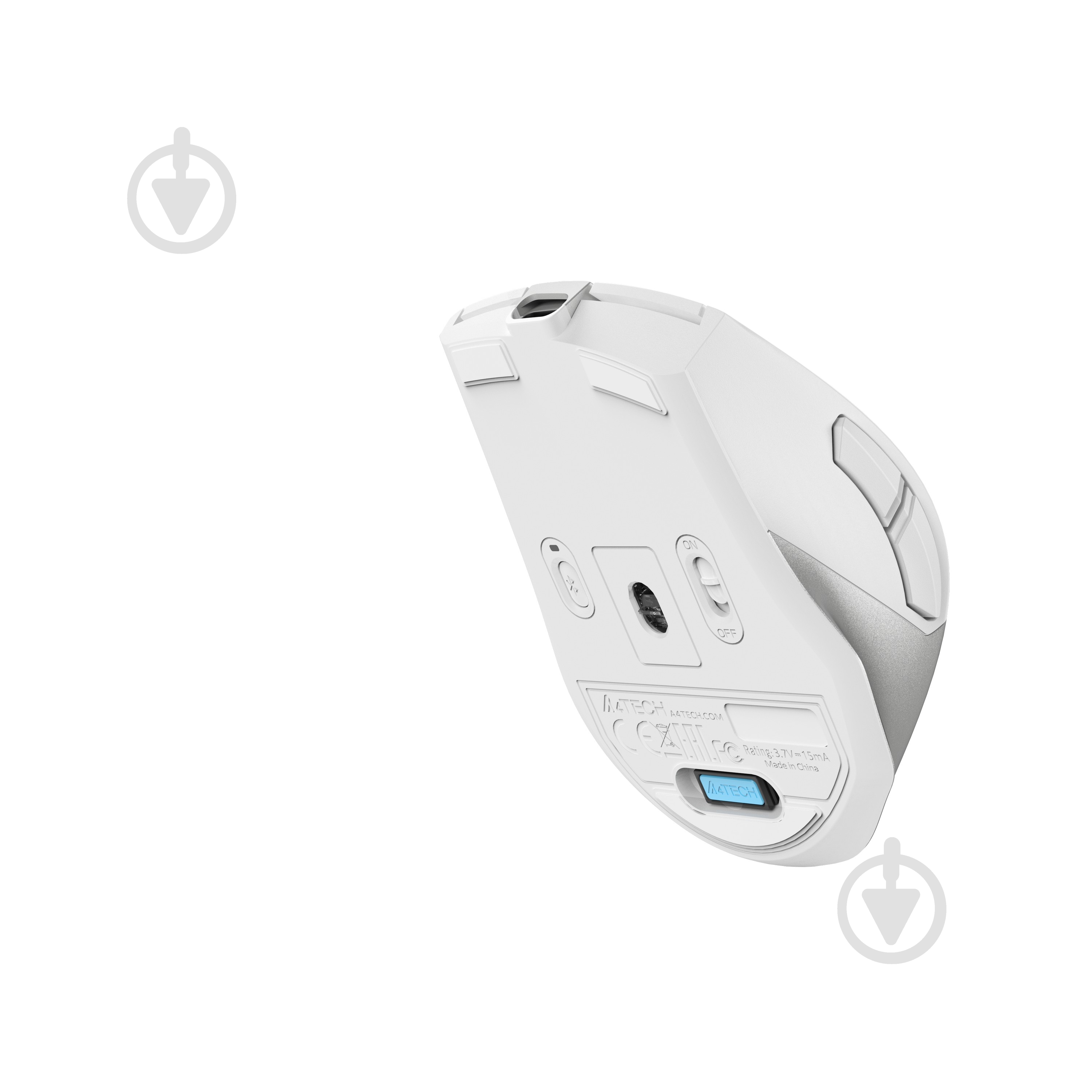 Мышка A4Tech бесшумная, BT+RF (Combo), 2000DPI silver/white (FB45CS Air) - фото 6
